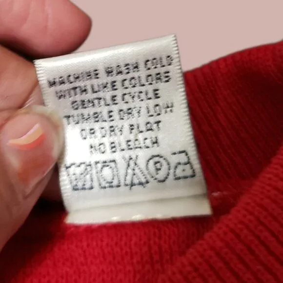 Elkhan Red Crewneck Sweater 100% Cotton Knit Pullover RedLarge